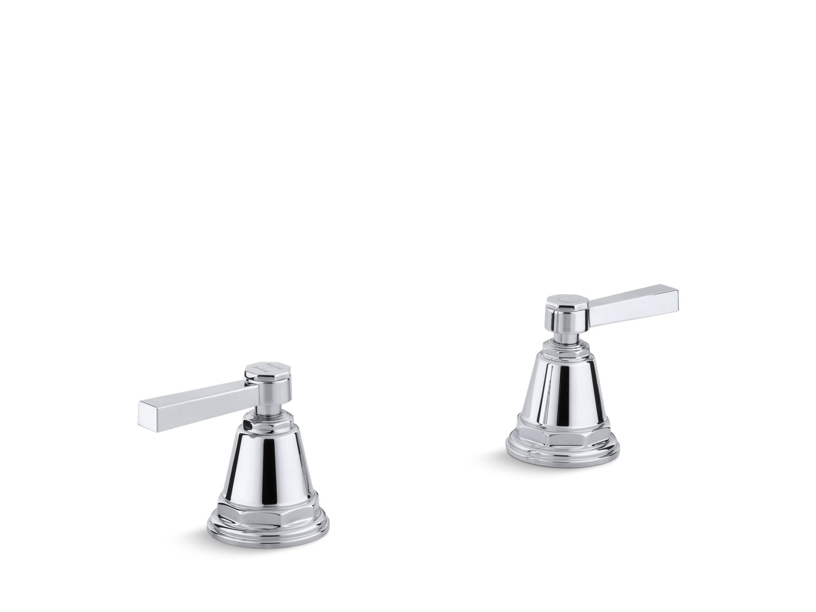 KOHLER K-T13141-4A-SN Pinstripe Pure Deck-Mount Bath Faucet Handle Trim With Lever Design - Vibrant Polished Nickel