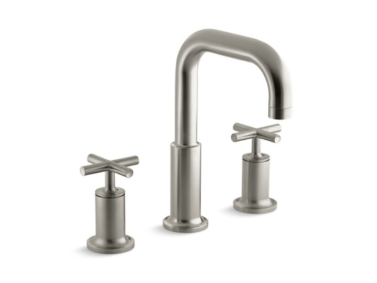 KOHLER K-T14428-3-BN Purist Deck-Mount Bath Faucet Trim With Cross Handles In Vibrant Brushed Nickel