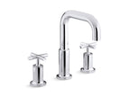 KOHLER K-T14428-3-BL Purist Deck-Mount Bath Faucet Trim With Cross Handles - Matte Black