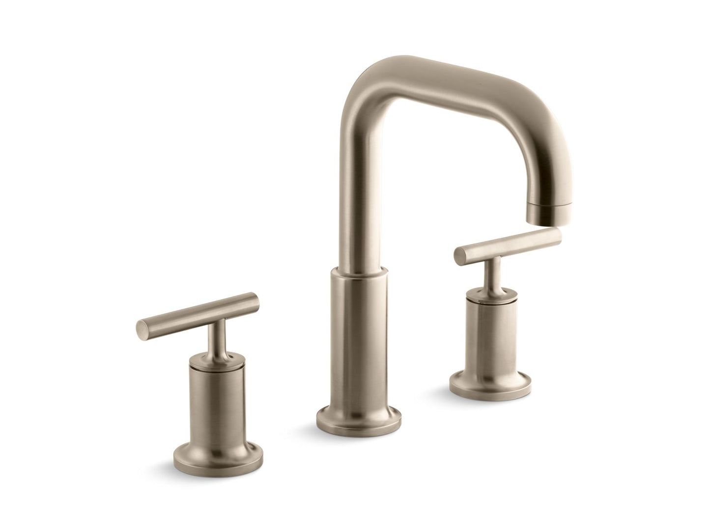 KOHLER K-T14428-4-BV Purist Deck-Mount Bath Faucet Trim With Lever Handles In Vibrant Brushed Bronze