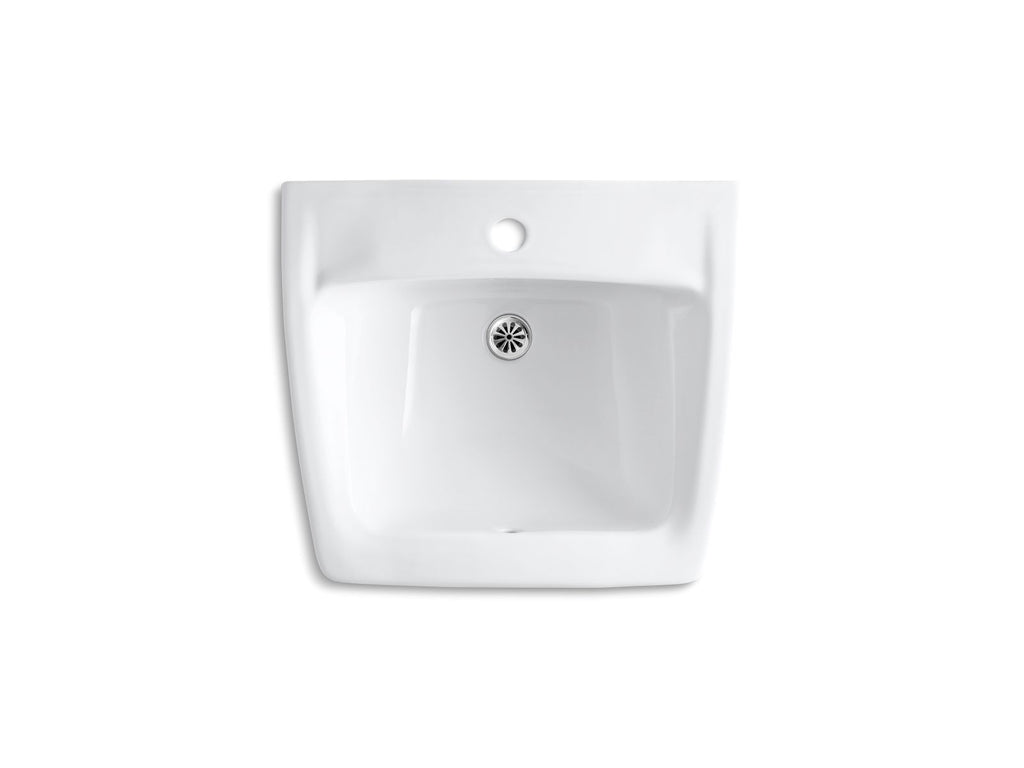 KOHLER K-1722-96 Chesapeake 19-1/4" X 17-1/4" Wall-Mount/Concealed Arm Carrier Bathroom Sink With Single Faucet Hole - Biscuit