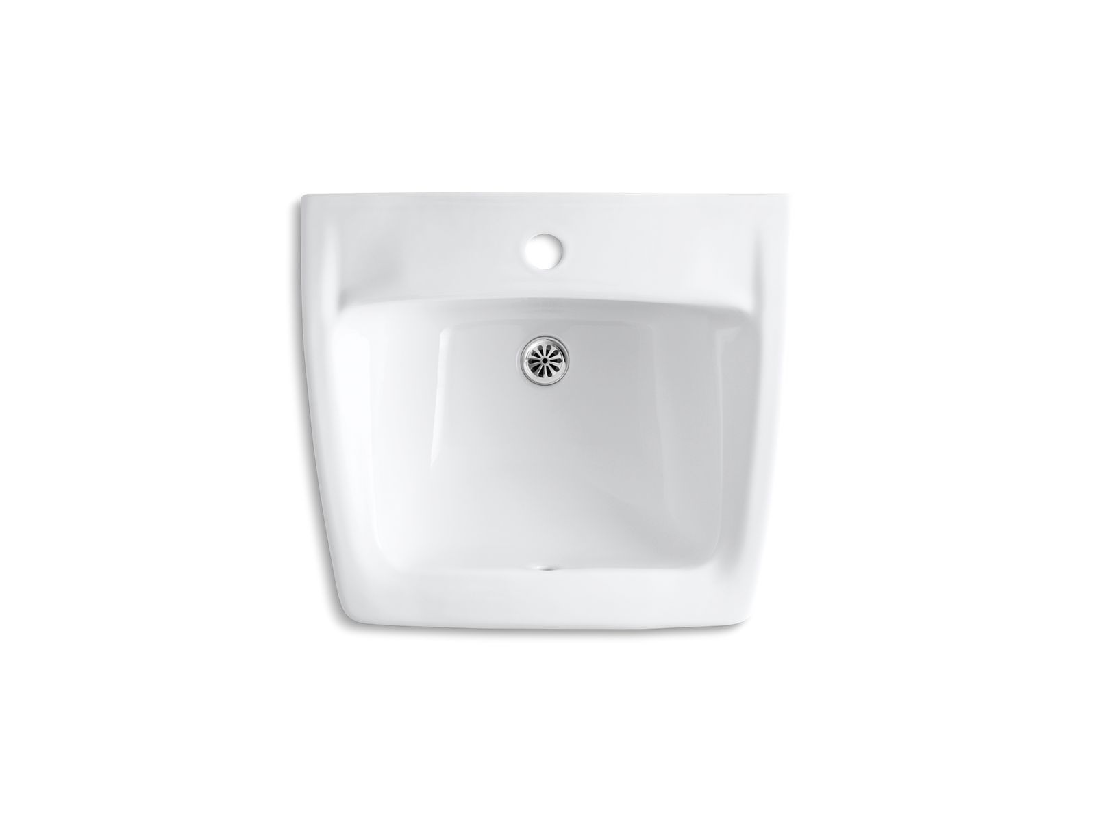 KOHLER K-1722-96 Chesapeake 19-1/4" X 17-1/4" Wall-Mount/Concealed Arm Carrier Bathroom Sink With Single Faucet Hole - Biscuit