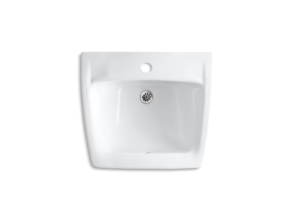 KOHLER K-1722-0 Chesapeake 19-1/4" x 17-1/4" wall-mount/concealed arm carrier bathroom sink with single faucet hole - White