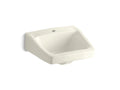 KOHLER K-1722-96 Chesapeake 19-1/4" X 17-1/4" Wall-Mount/Concealed Arm Carrier Bathroom Sink With Single Faucet Hole - Biscuit