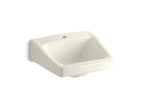 KOHLER K-1722-96 Chesapeake 19-1/4" X 17-1/4" Wall-Mount/Concealed Arm Carrier Bathroom Sink With Single Faucet Hole - Biscuit