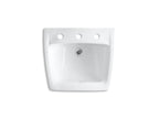 KOHLER K-1724-0 Chesapeake 19-1/4" X 17-1/4" Wall-Mount/Concealed Arm Carrier Bathroom Sink With 8" Widespread Faucet Hole - White