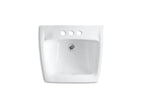 KOHLER K-1728-0 Chesapeake 19-1/4" X 17-1/4" Wall-Mount/Concealed Arm Carrier Arm Bathroom Sink With 4" Centerset Faucet Holes - White