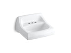 KOHLER K-2005-96 Kingston 21-1/4" X 18-1/8" Wall-Mount/Concealed Arm Carrier Bathroom Sink With 4" Centerset Faucet Holes - Biscuit