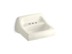 KOHLER K-2005-96 Kingston 21-1/4" X 18-1/8" Wall-Mount/Concealed Arm Carrier Bathroom Sink With 4" Centerset Faucet Holes - Biscuit