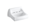 KOHLER K-2006-0 Kingston 21-1/4" X 18-1/8" Wall-Mount/Concealed Arm Carrier Bathroom Sink With Widespread Faucet Holes - White
