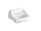 KOHLER K-2007-0 Kingston 21-1/4" X 18-1/8" Wall-Mount/Concealed Arm Carrier Arm Bathroom Sink With Single Faucet Hole - White