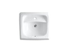 KOHLER K-2007-0 Kingston 21-1/4" X 18-1/8" Wall-Mount/Concealed Arm Carrier Arm Bathroom Sink With Single Faucet Hole - White