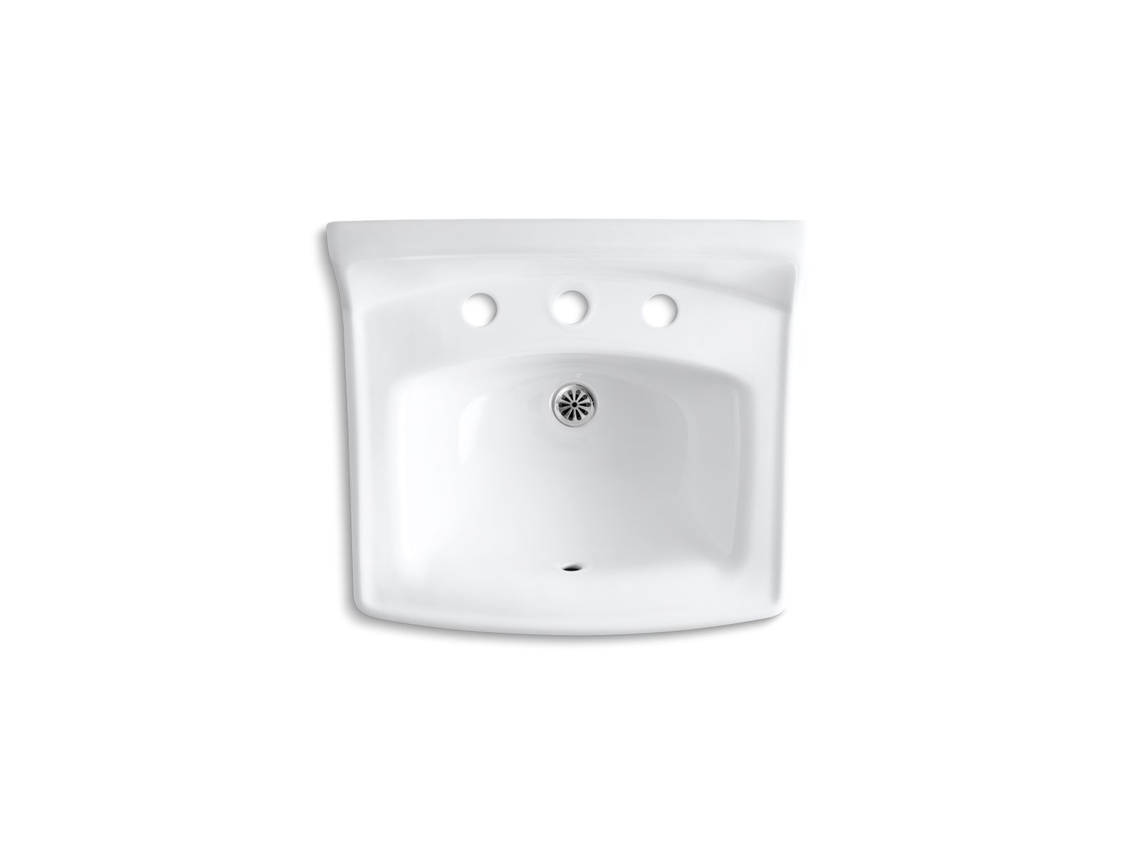 KOHLER K-2030-0 Greenwich 20-3/4" X 18-1/4" Wall-Mount/Concealed Arm Carrier Bathroom Sink With Widespread Faucet Holes - White