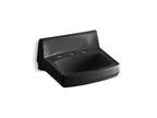 KOHLER K-2030-7 Greenwich 20-3/4" X 18-1/4" Wall-Mount/Concealed Arm Carrier Bathroom Sink With Widespread Faucet Holes - Black Black