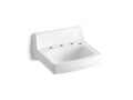 KOHLER K-2030-R-0 Greenwich 20-3/4" X 18-1/4" Wall-Mount/Concealed Arm Carrier Bathroom Sink With Widespread Faucet Holes And Right-Hand Soap Dispenser Hole - White