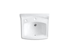 KOHLER K-2031-NL-0 Greenwich 20-3/4" X 18-1/4" Wall-Mount/Concealed Arm Carrier Bathroom Sink With Single Faucet Hole, No Overflow And Left-Hand Soap Dispenser Hole - White