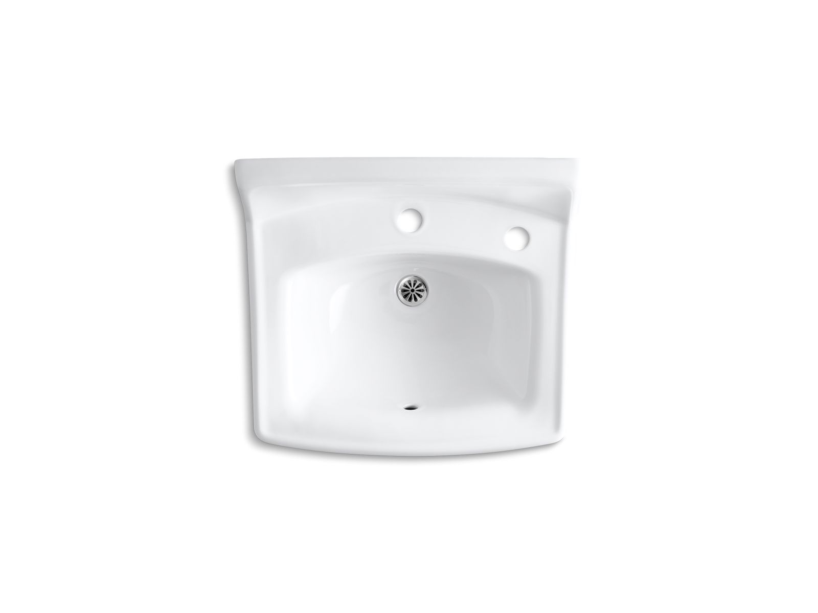 KOHLER K-2031-NR-0 Greenwich 20-3/4" X 18-1/4" Wall-Mount/Concealed Arm Carrier Bathroom Sink With Single Faucet Hole, No Overflow And Right-Hand Soap Dispenser Hole - White