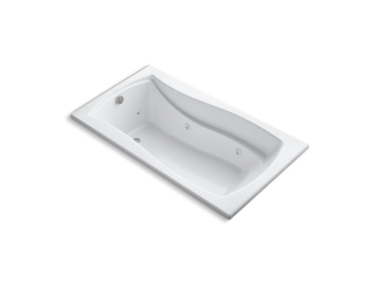 KOHLER K-1224-H-0 Mariposa 66" X 35-7/8" Drop-In Whirlpool Bath With End Drain And Heater In White