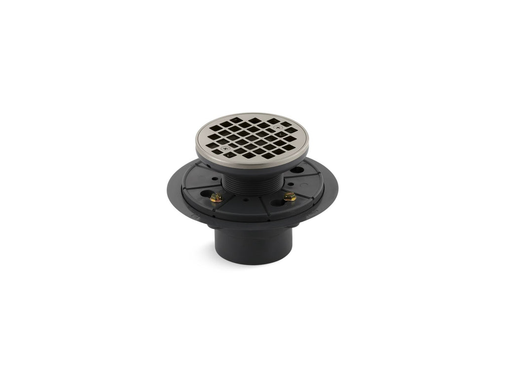 KOHLER K-9135-BN Clearflo Round Design Tile-In Shower Drain - Vibrant Brushed Nickel