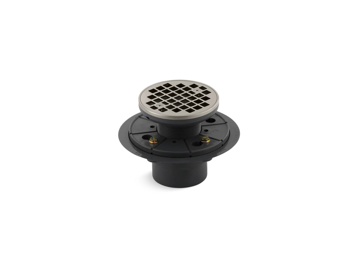 KOHLER K-9135-BN Clearflo Round Design Tile-In Shower Drain - Vibrant Brushed Nickel