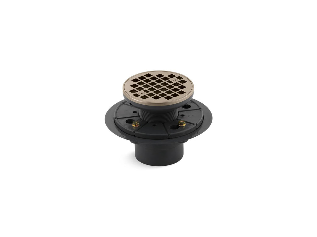 KOHLER K-9135-BV Clearflo Round Design Tile-In Shower Drain - Vibrant Brushed Bronze
