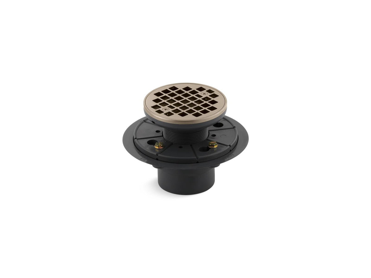 KOHLER K-9135-BV Clearflo Round Design Tile-In Shower Drain - Vibrant Brushed Bronze
