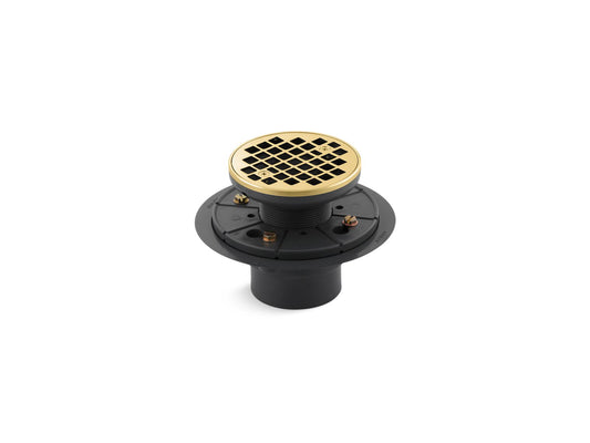 KOHLER K-9135-PB Clearflo Round Design Tile-In Shower Drain In Vibrant Polished Brass