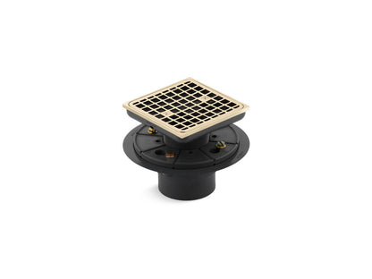 KOHLER K-9136-AF Clearflo Square design tile-in shower drain - Vibrant French Gold