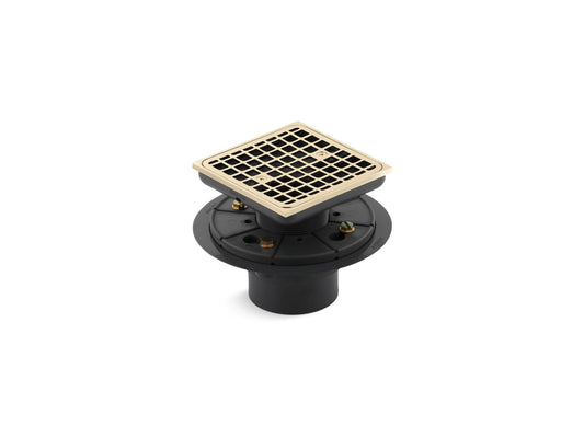 KOHLER K-9136-AF Clearflo Square design tile-in shower drain - Vibrant French Gold