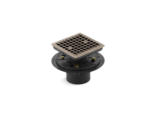 KOHLER K-9136-BV Clearflo Square Design Tile-In Shower Drain In Vibrant Brushed Bronze