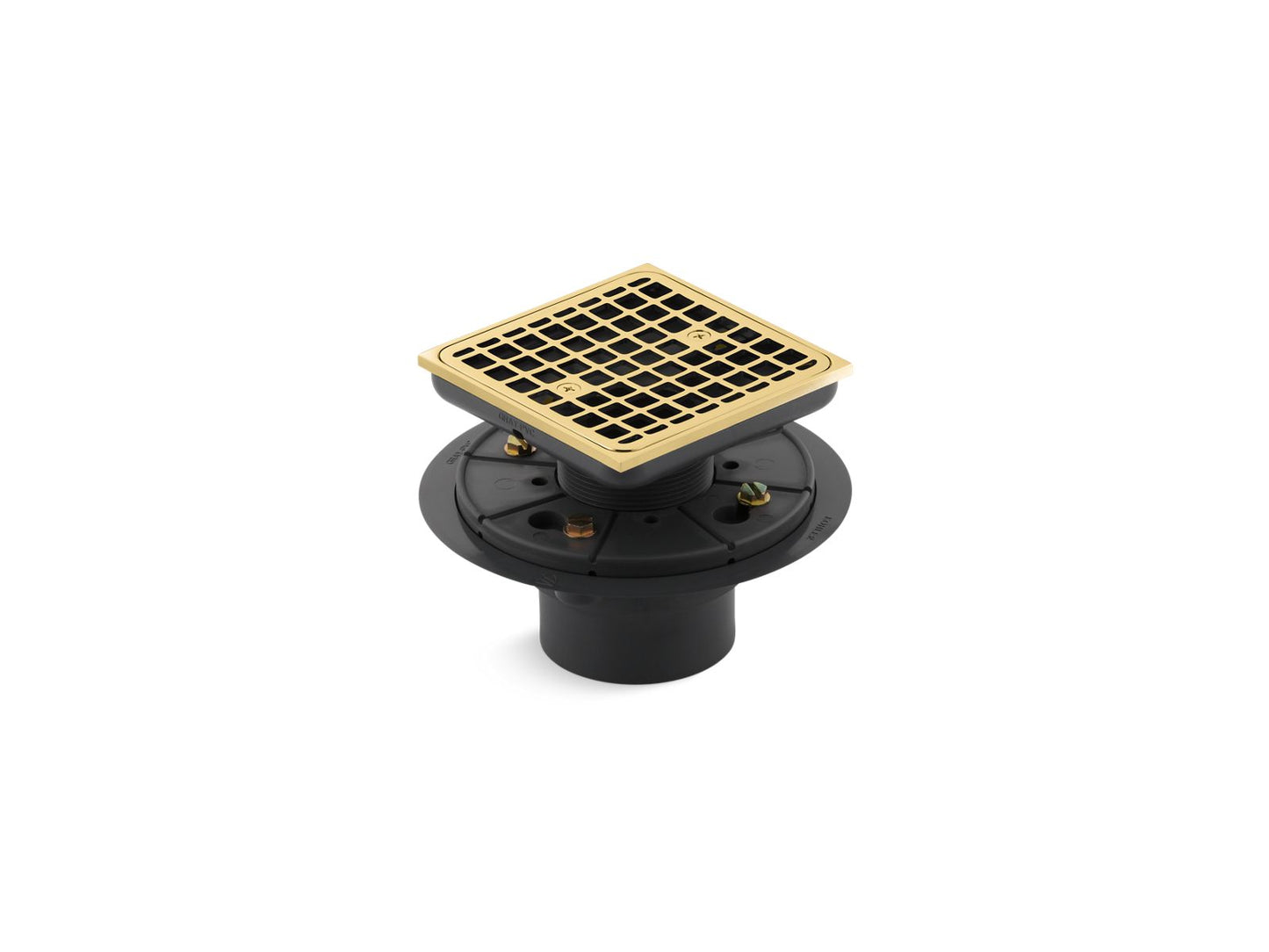 KOHLER K-9136-PB Clearflo Square Design Tile-In Shower Drain In Vibrant Polished Brass