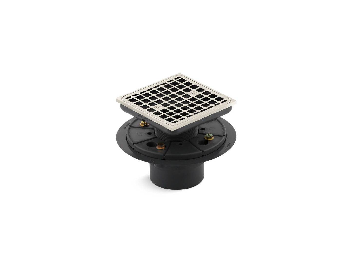 KOHLER K-9136-SN Clearflo Square design tile-in shower drain - Vibrant Polished Nickel