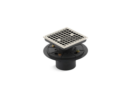 KOHLER K-9136-SN Clearflo Square design tile-in shower drain - Vibrant Polished Nickel