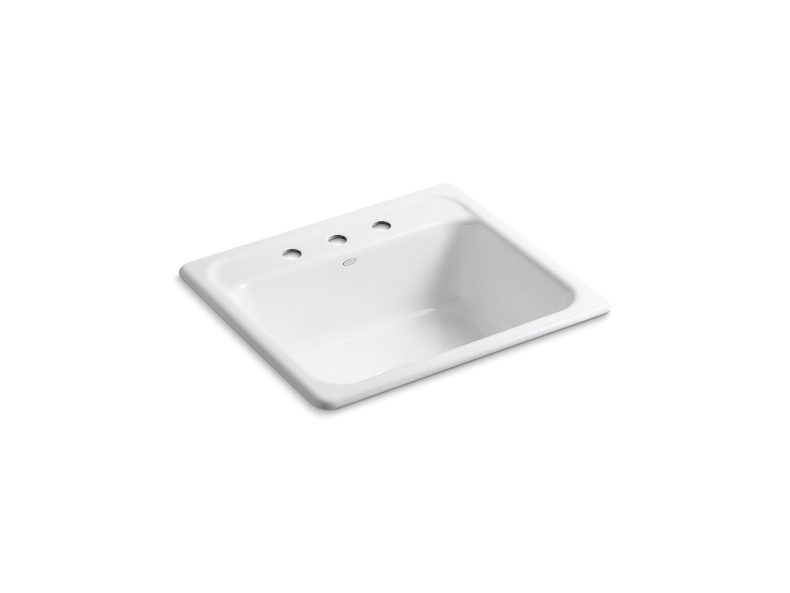 KOHLER K-5964-3-0 Mayfield 25" Top-Mount Single-Bowl Kitchen Sink - White