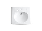KOHLER K-1997-1NL-0 Brenham Wall-Mount Or Concealed Carrier Arm Mount Commercial Bathroom Sink With Single Faucet Hole, No Overflow And Left-Hand Soap Dispenser Hole - White