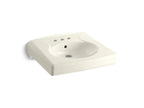 KOHLER K-1997-4-96 Brenham Wall-Mount Or Concealed Carrier Arm Mount Commercial Bathroom Sink With 4" Centerset Faucet Holes - Biscuit