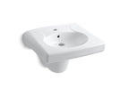 KOHLER K-1999-1-0 Brenham Wall-Mount Or Concealed Carrier Arm Mount Commercial Bathroom Sink And Shroud With Single Faucet Hole - White