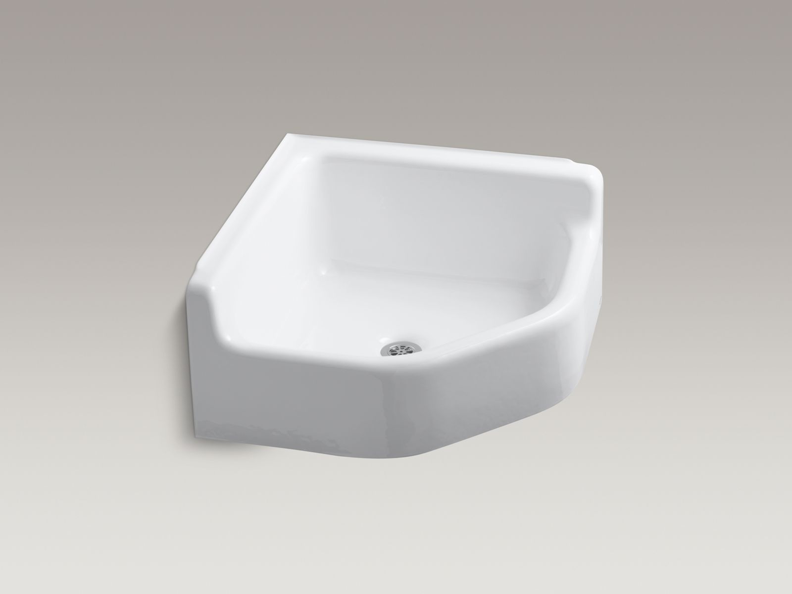 KOHLER K-6710-0 Whitby Floor-Mount Corner Service Sink - White