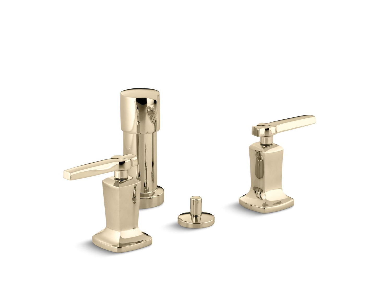 KOHLER K-16238-4-AF Margaux Vertical Spray Bidet Faucet With Lever Handles In Vibrant French Gold