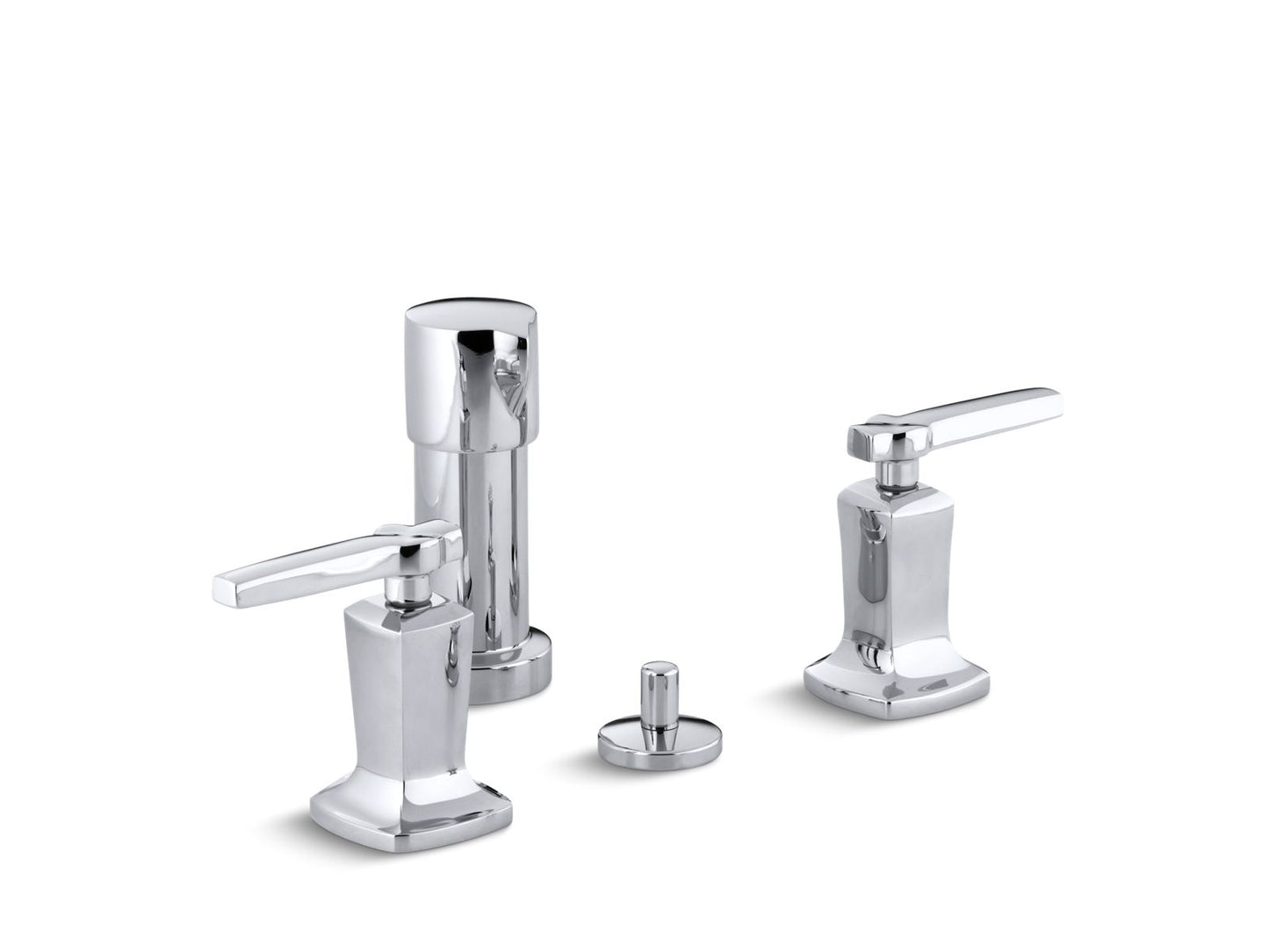 KOHLER K-16238-4-CP Margaux Vertical Spray Bidet Faucet With Lever Handles In Polished Chrome