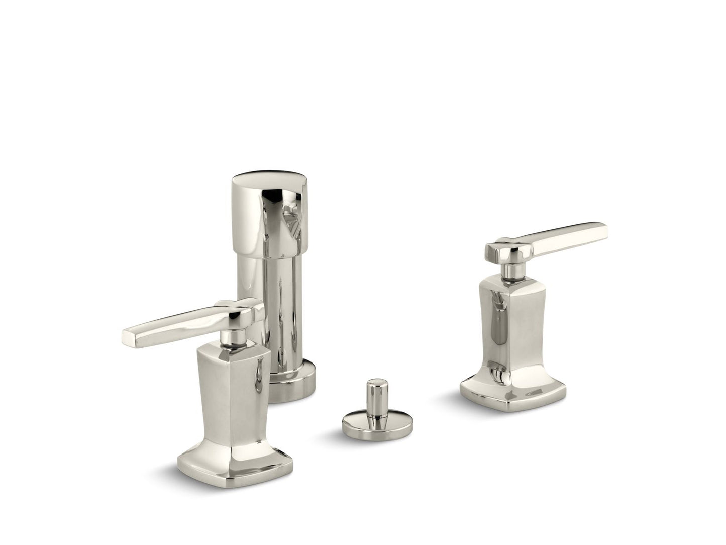 KOHLER K-16238-4-SN Margaux Vertical Spray Bidet Faucet With Lever Handles In Vibrant Polished Nickel