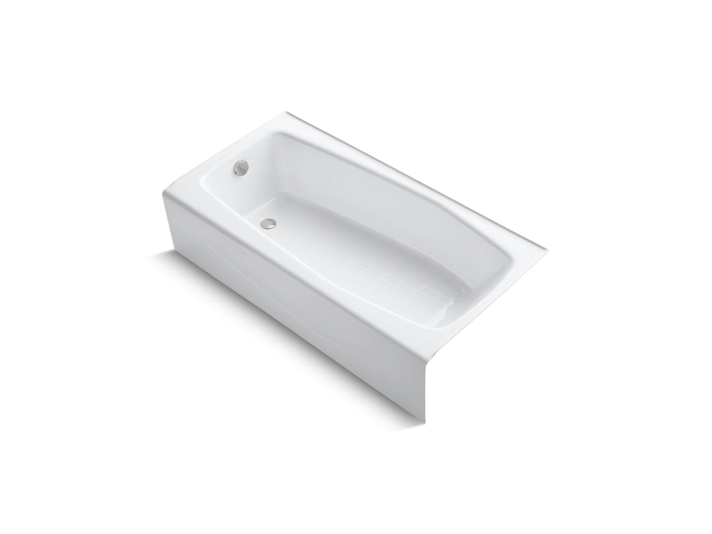 KOHLER K-715-0 Villager 60" X 30-1/4" Alcove Bath, Left Drain In White