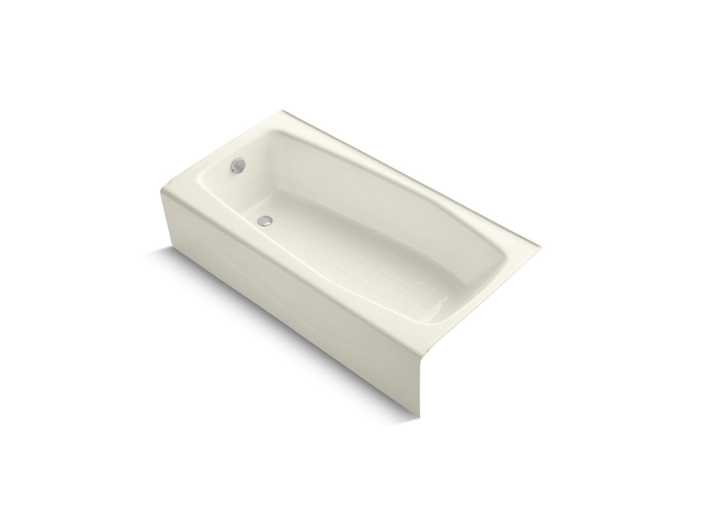 KOHLER K-715-96 Villager 60" X 30-1/4" Alcove Bath, Left Drain In Biscuit