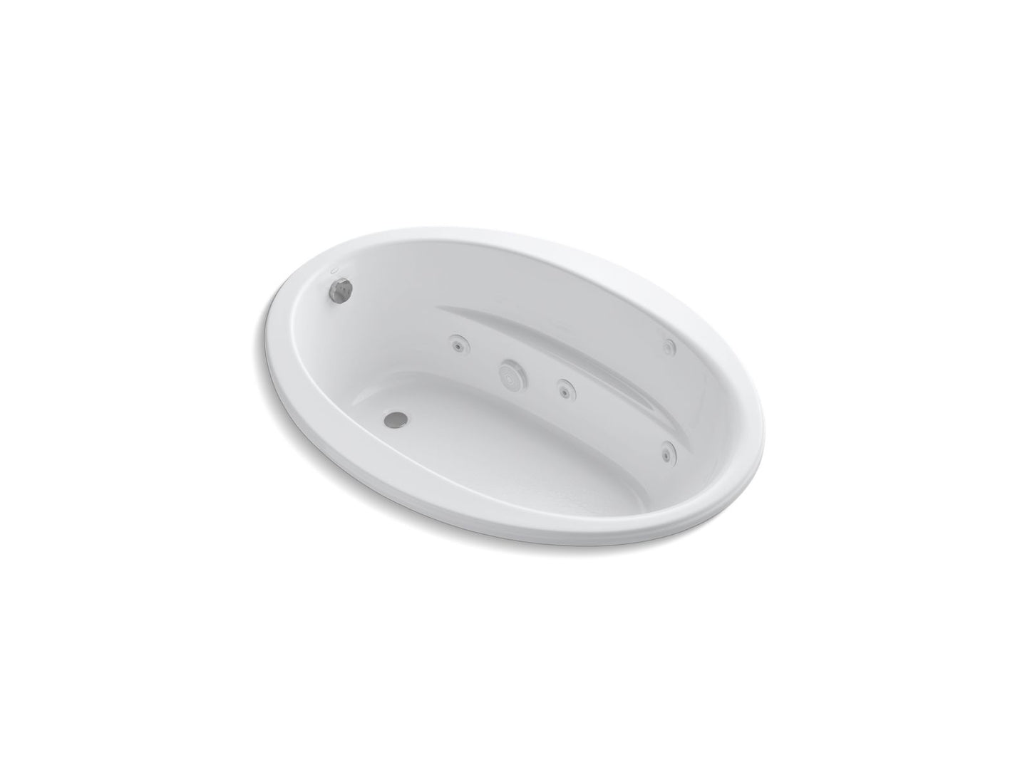 KOHLER K-1162-HB-0 Sunward 60" X 42" Drop-In Whirlpool Bath In White