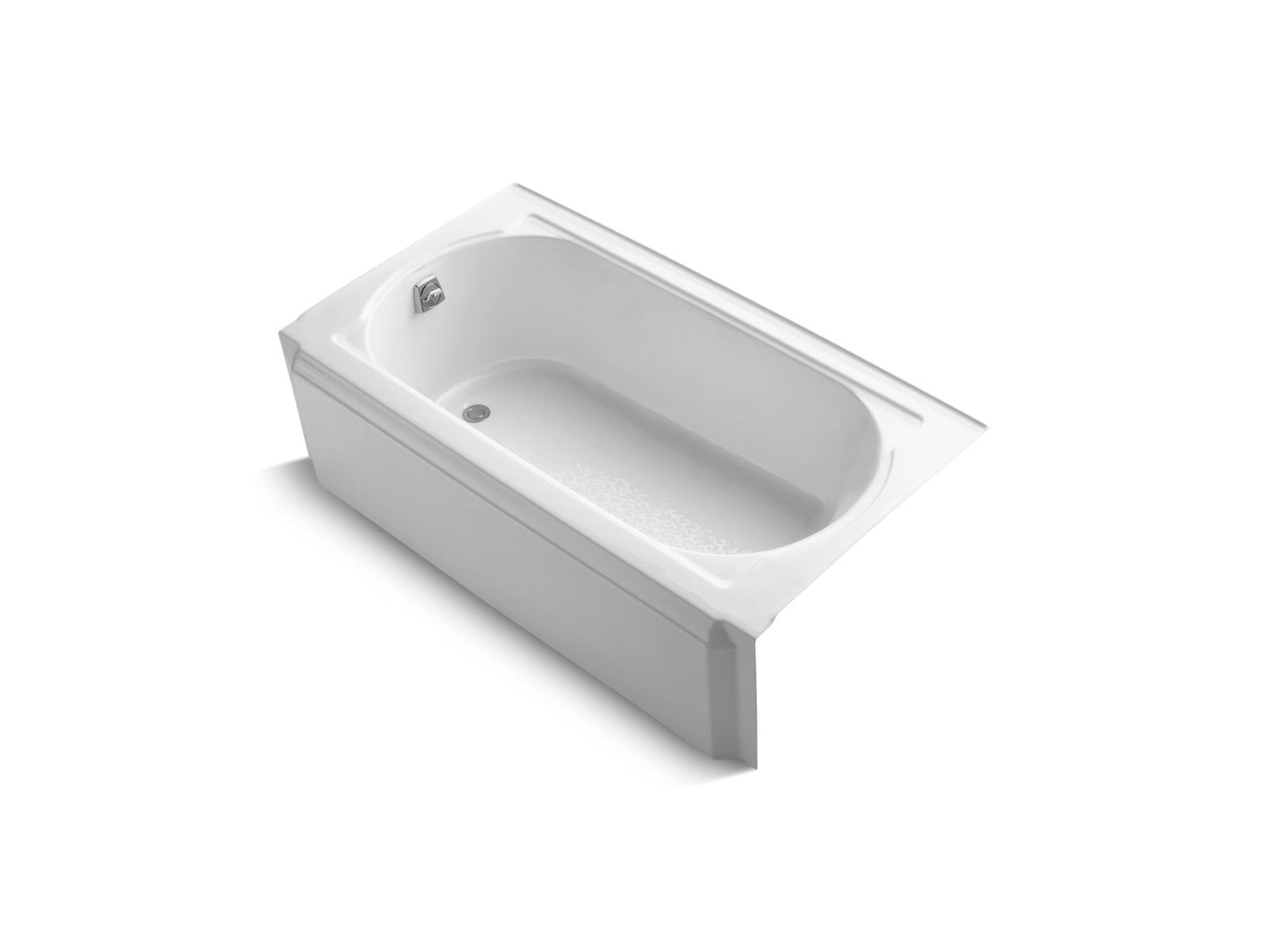 KOHLER K-721-0 Memoirs 60" X 33-3/4" Alcove Bath, Left Drain In White