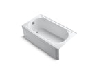 KOHLER K-721-0 Memoirs 60" X 33-3/4" Alcove Bath, Left Drain - White