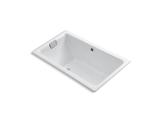 KOHLER K-856-GH0-0 Tea-For-Two 66" X 36" Drop-In Heated Bubblemassage Air Bath In White