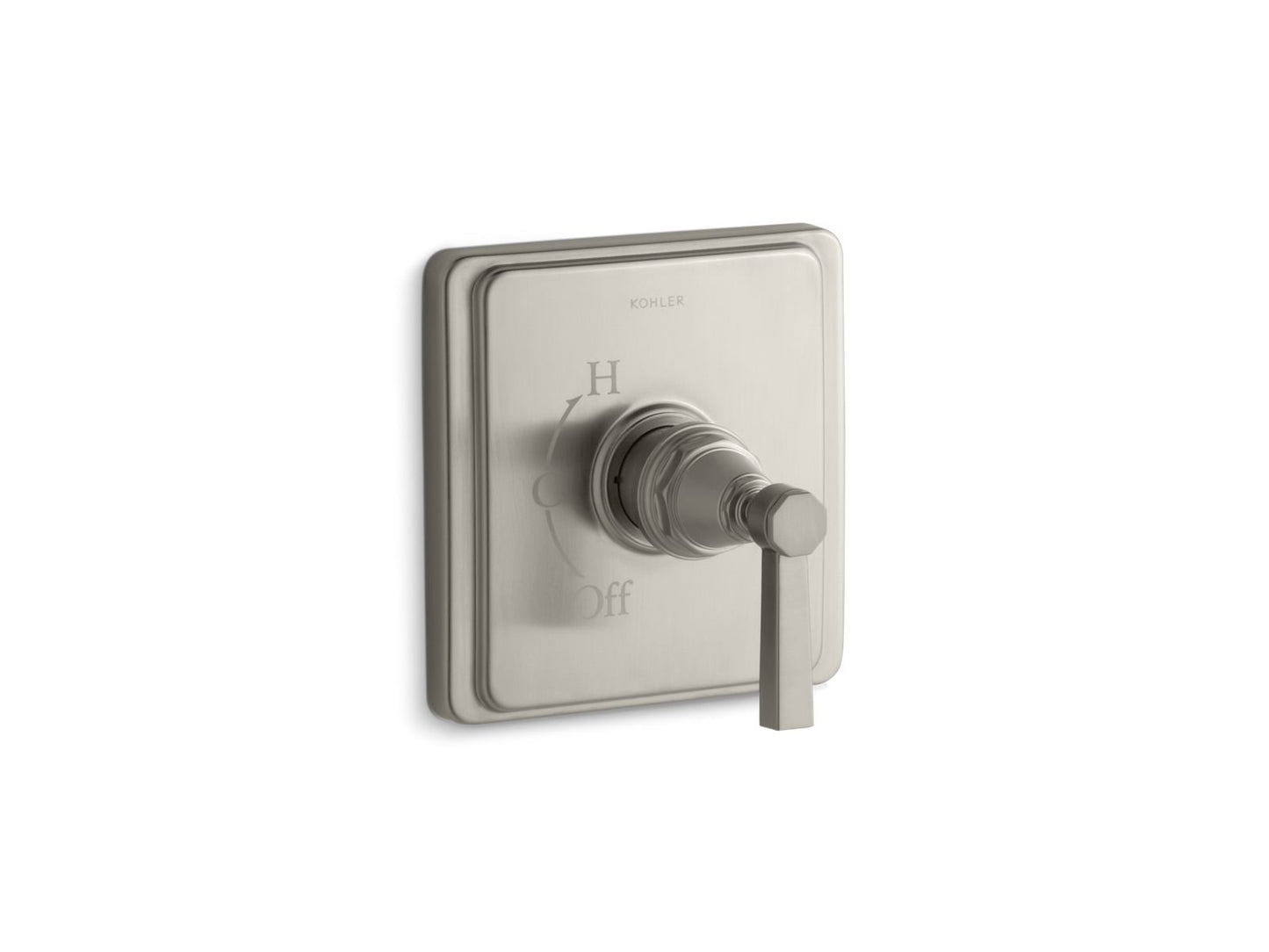 KOHLER K-TS13135-4A-BN Pinstripe Pure Rite-Temp Valve Trim With Lever Handle In Vibrant Brushed Nickel