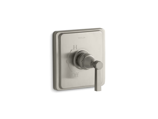 KOHLER K-TS13135-4A-BN Pinstripe Pure Rite-Temp valve trim with lever handle - Vibrant Brushed Nickel