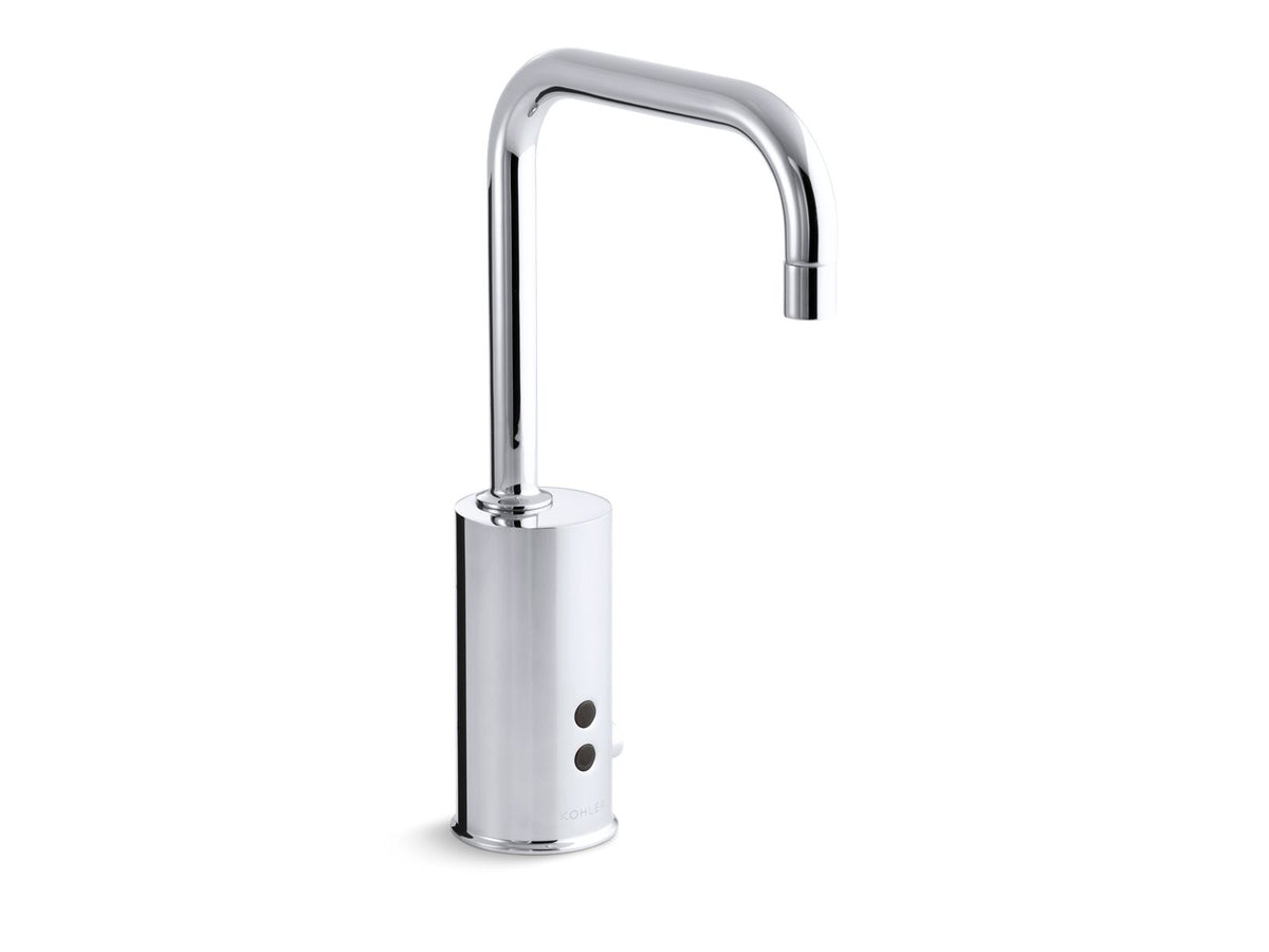 KOHLER K-7519-VS Gooseneck Touchless Single-Hole Lavatory Faucet With Insight Sensor Technology And Temperature Mixer - Vibrant Stainless
